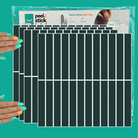 Thumbnail for 4-pack of dark green peel and stick kit kat tiles