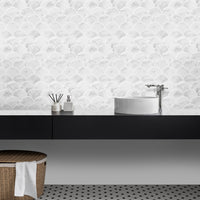 Thumbnail for White and grey marble oriental fan tiles as a splash back