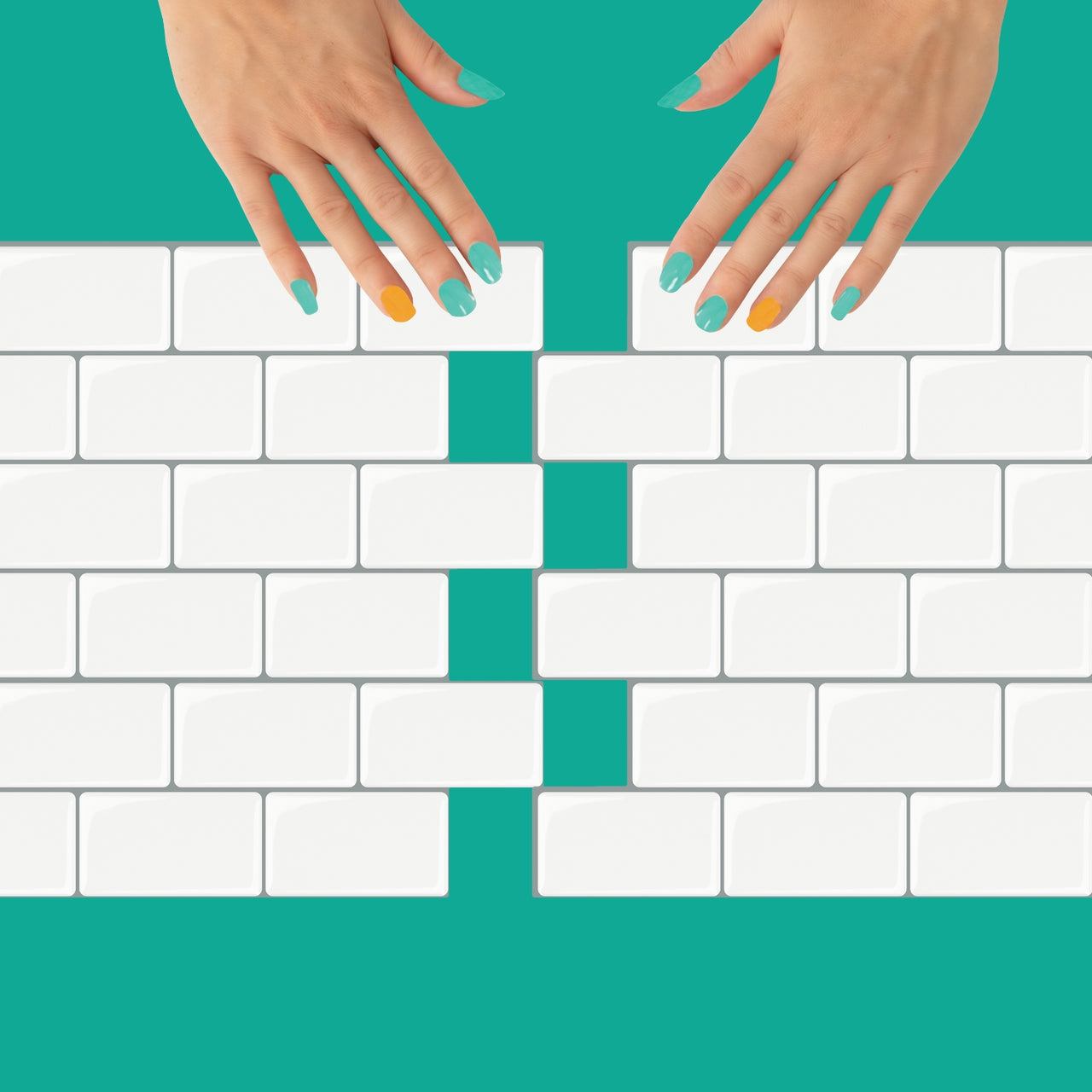 Subway Wall Tile Classic | White with Grey Grout