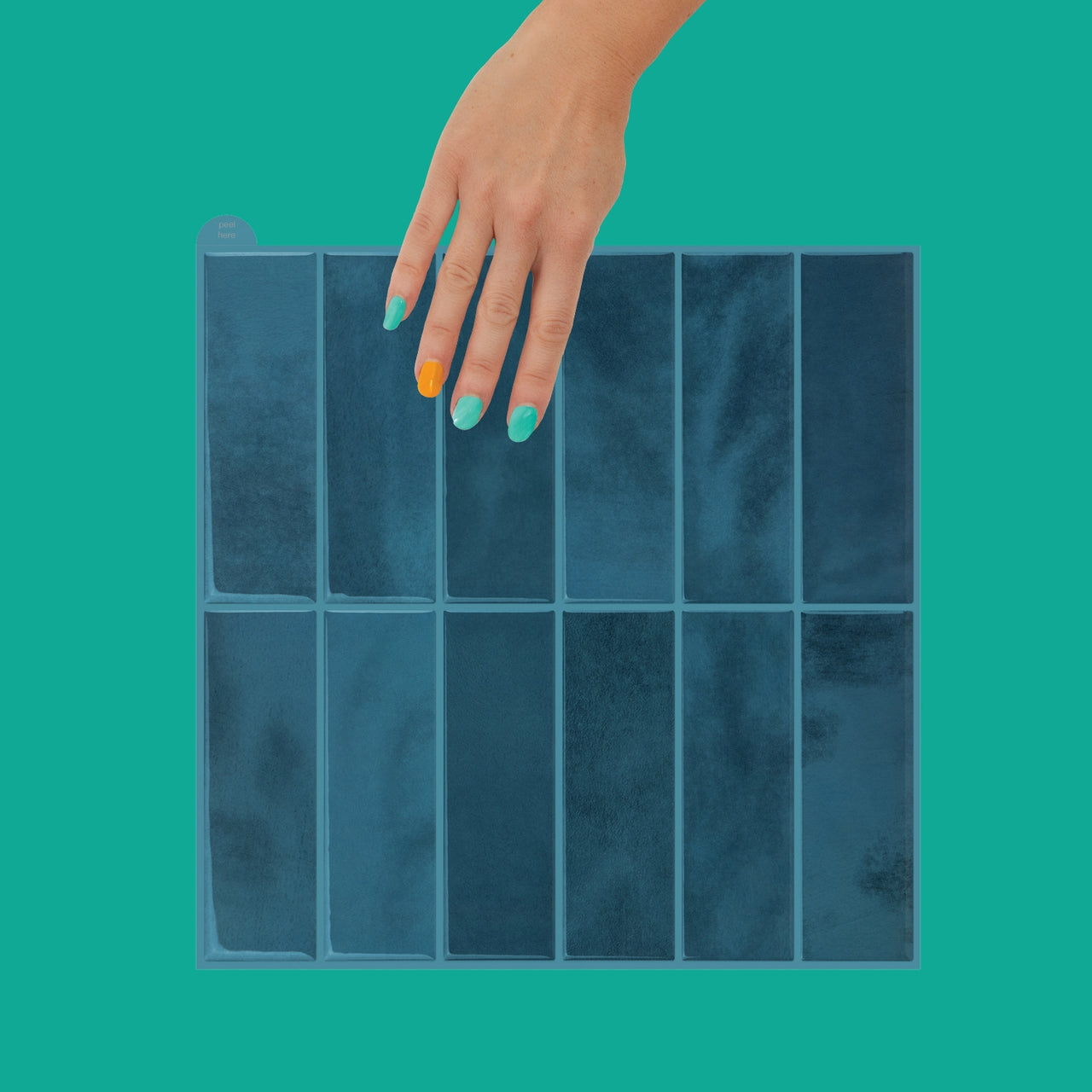 Stacked Subway Wall Tile | Turquoise Blue with Turquoise Blue Grout