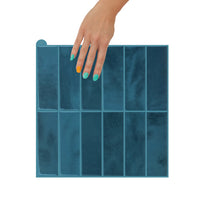 Thumbnail for Stacked Subway Wall Tile | Turquoise Blue with Turquoise Blue Grout