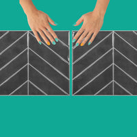 Thumbnail for Charcoal chevron tiles installation