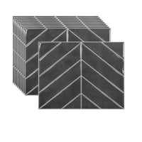 Thumbnail for 10 pack of charcoal chevron peel and stick tiles