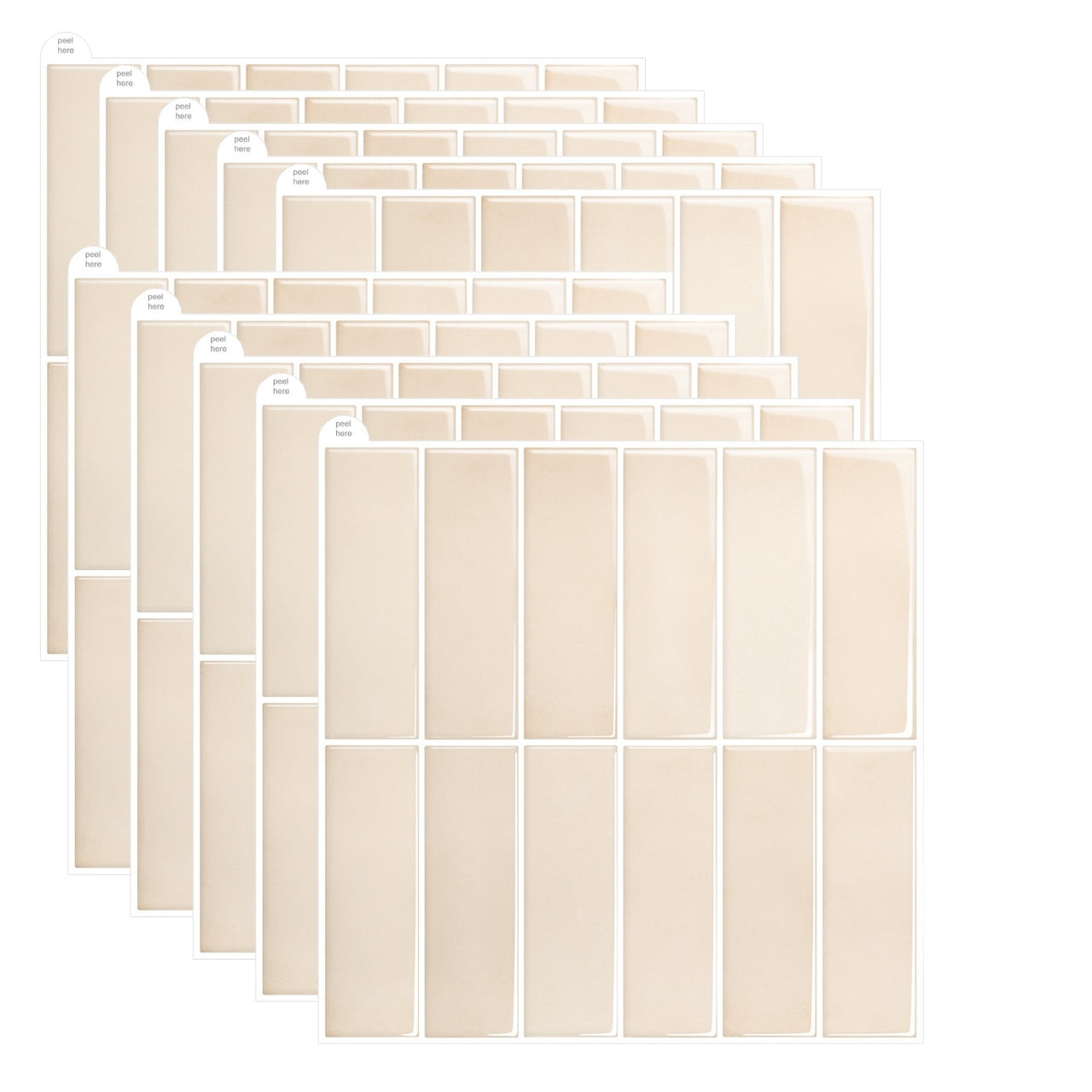 Stacked Subway Wall Tile | Cream with White Grout