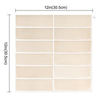 Thumbnail for Stacked Subway Wall Tile | Cream with White Grout