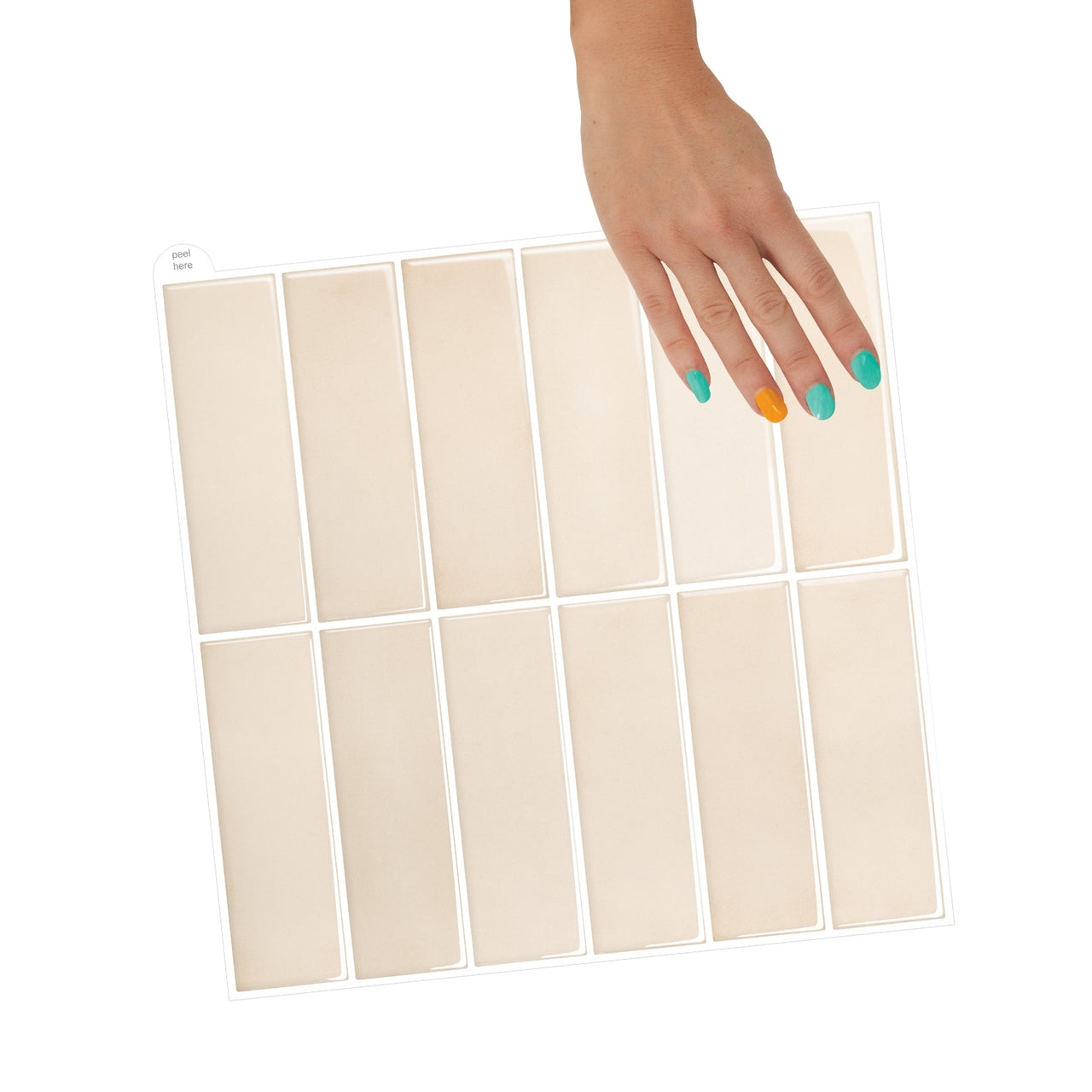 Stacked Subway Wall Tile | Cream with White Grout