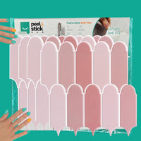 Thumbnail for 4-pack of pink wall tiles with white grout from Peel & Stick Hub