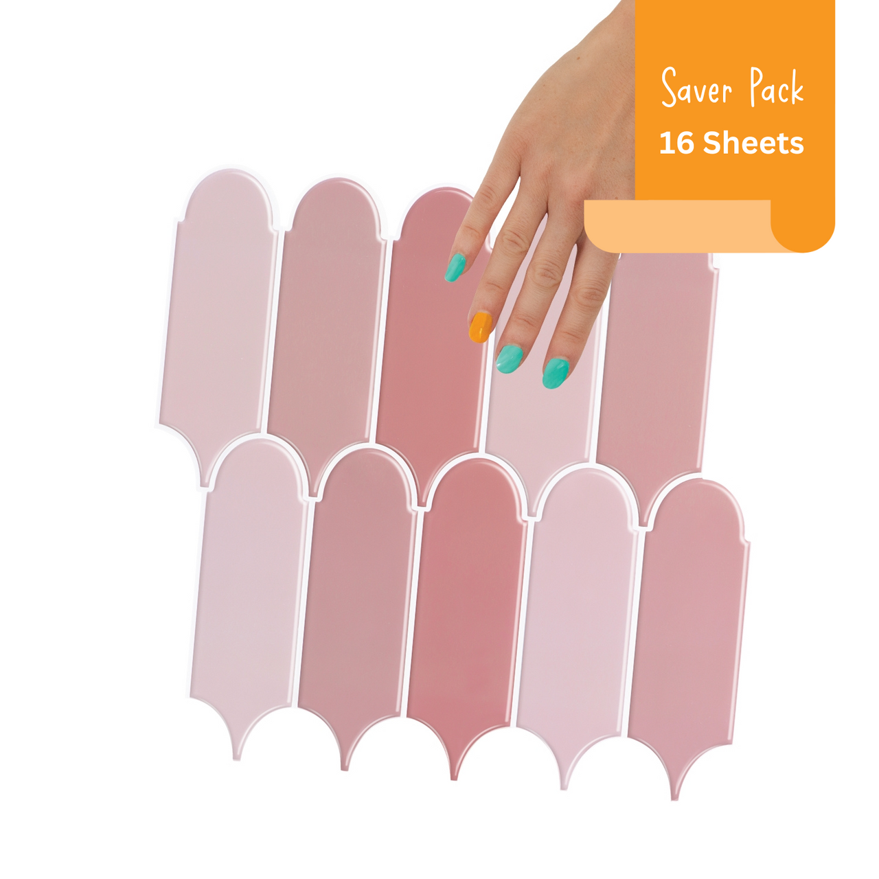 Saver Pack Pink Feather Tiles | 16 Sheets