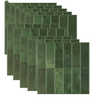 Thumbnail for Stacked Subway Wall Tile | Green with Green Grout