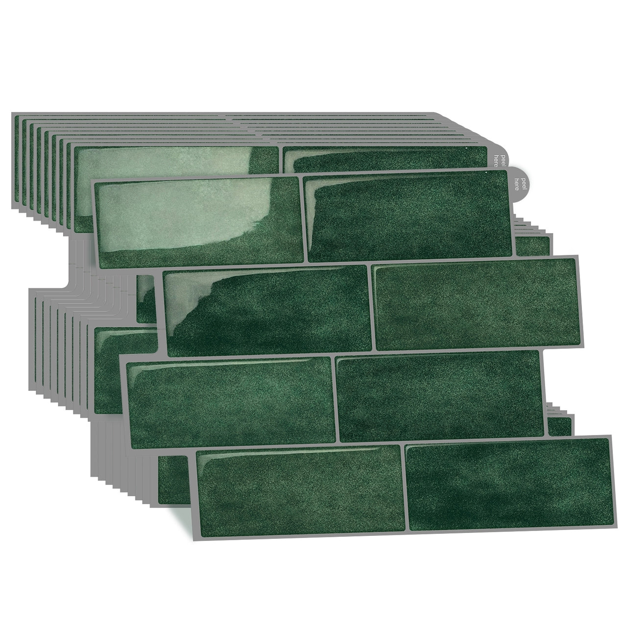 Subway Wall Tile | Green with Grey Grout