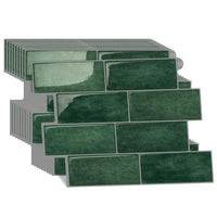 Thumbnail for Subway Wall Tile | Green with Grey Grout