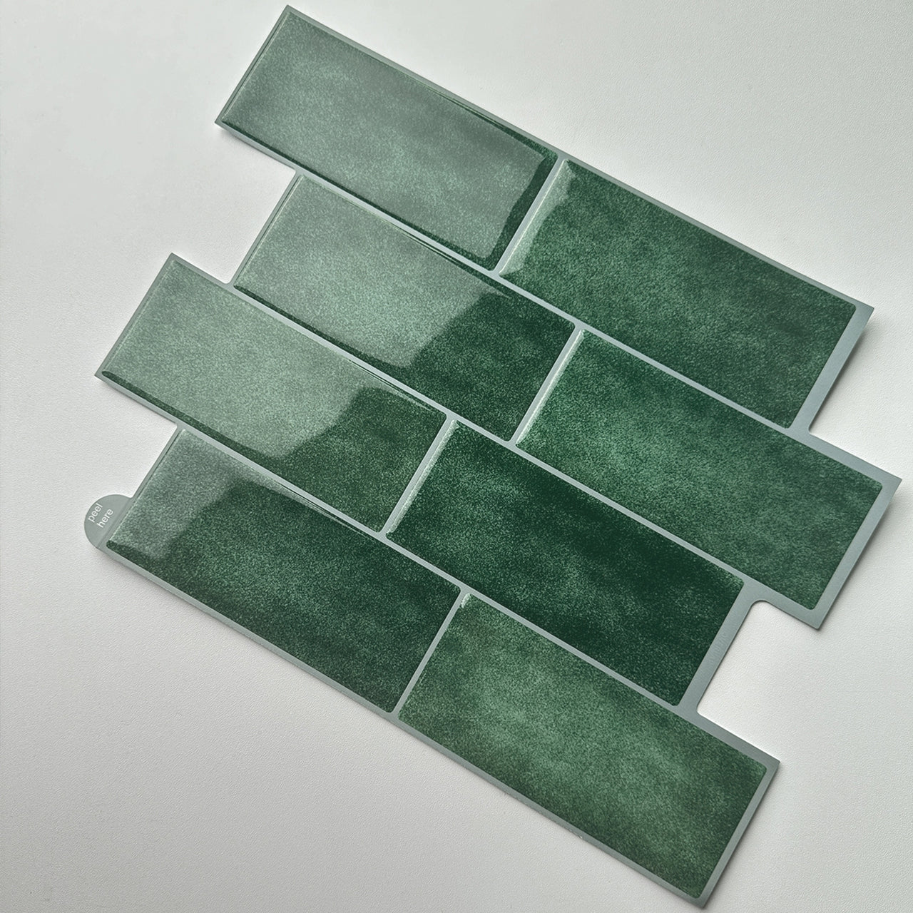 Subway Wall Tile | Green with Grey Grout