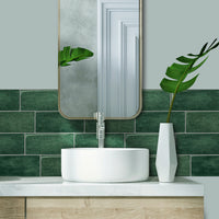 Thumbnail for Subway Wall Tile | Green with Grey Grout