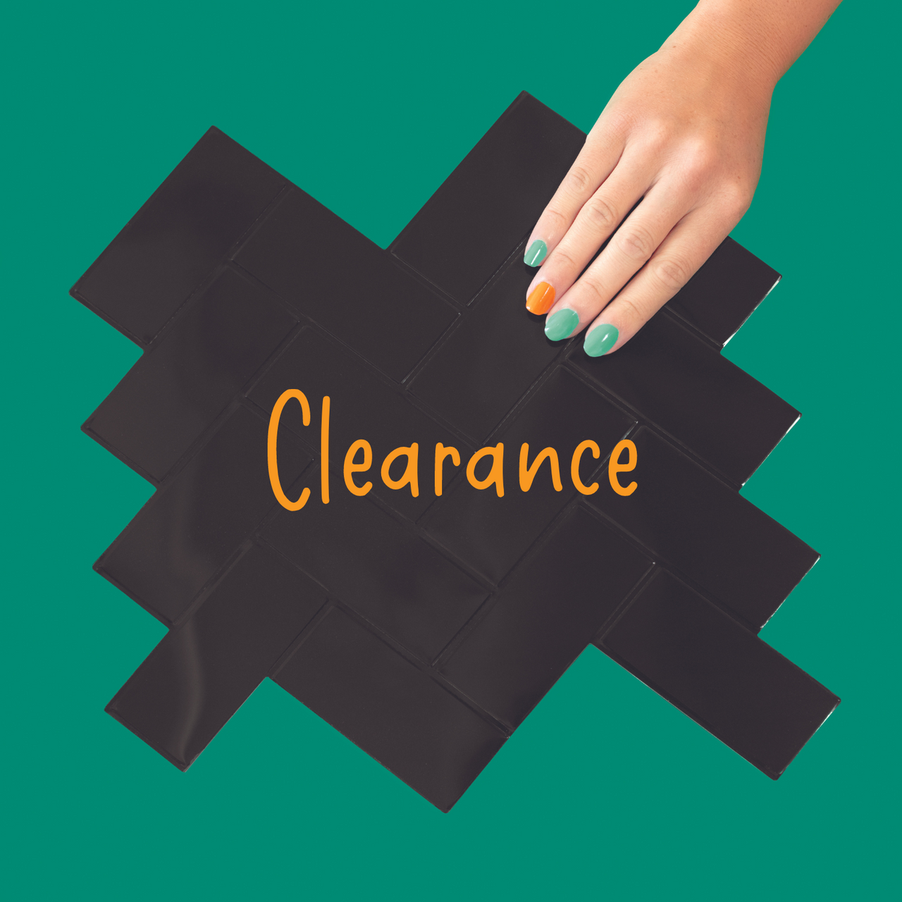 Herringbone black tiles clearance
