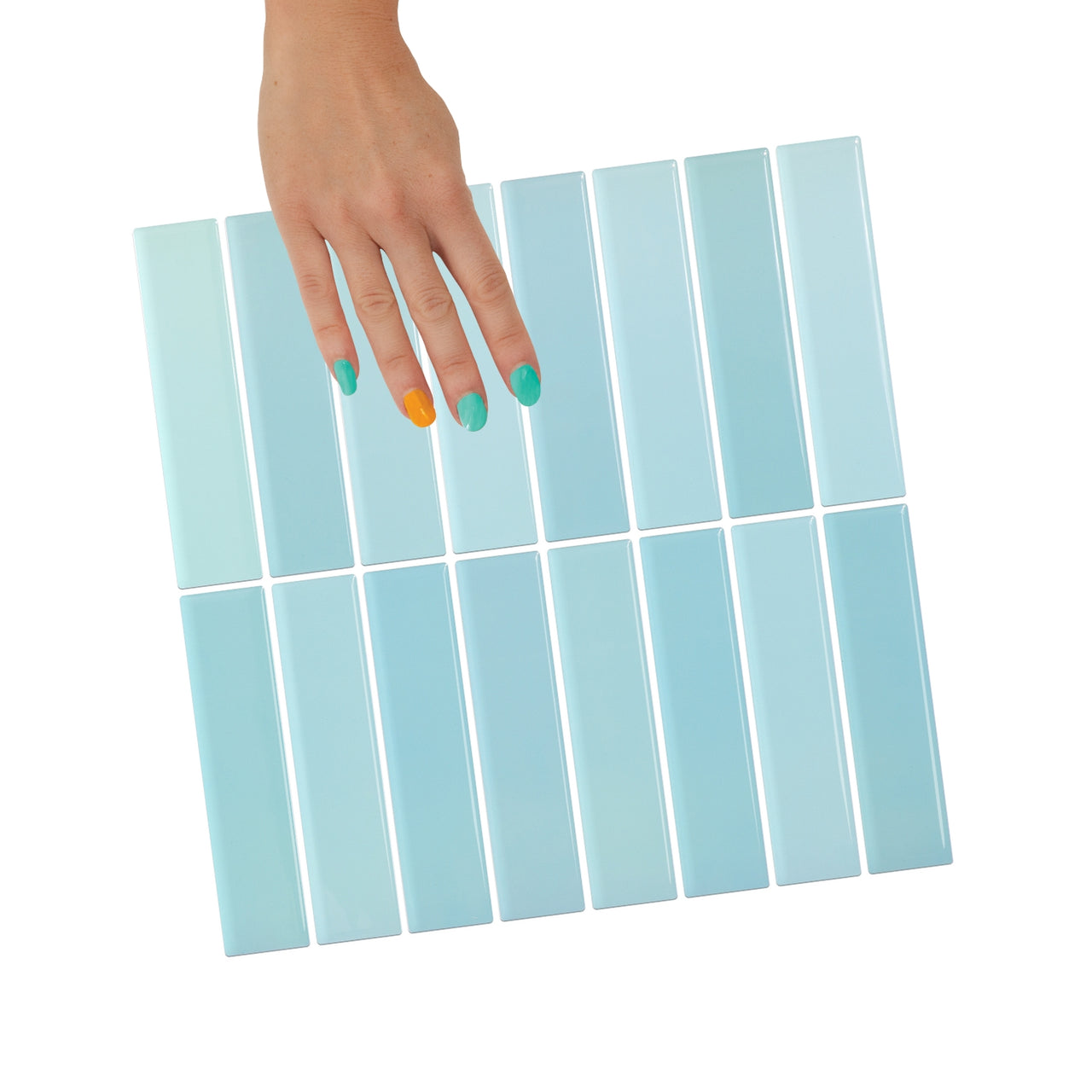 Kit Kat Wall Tile | Blue with White Grout