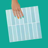 Thumbnail for Self-adhesive blue kith kat tile with white grout