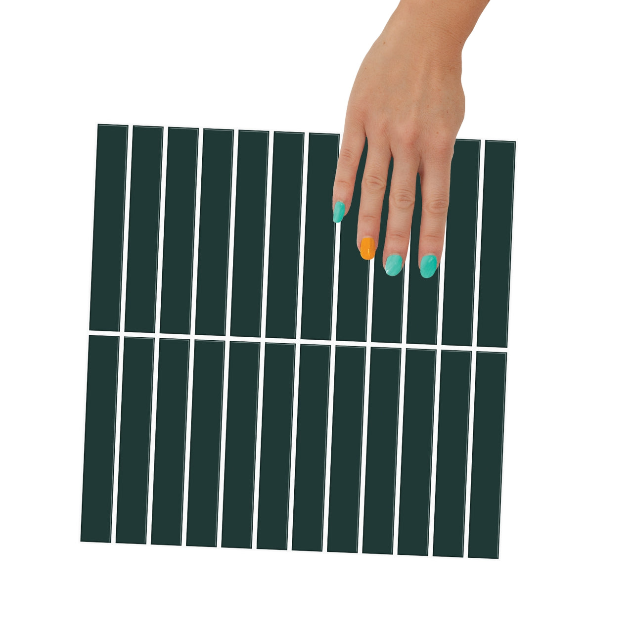 Kit Kat Wall Tile | Dark Green with White Grout