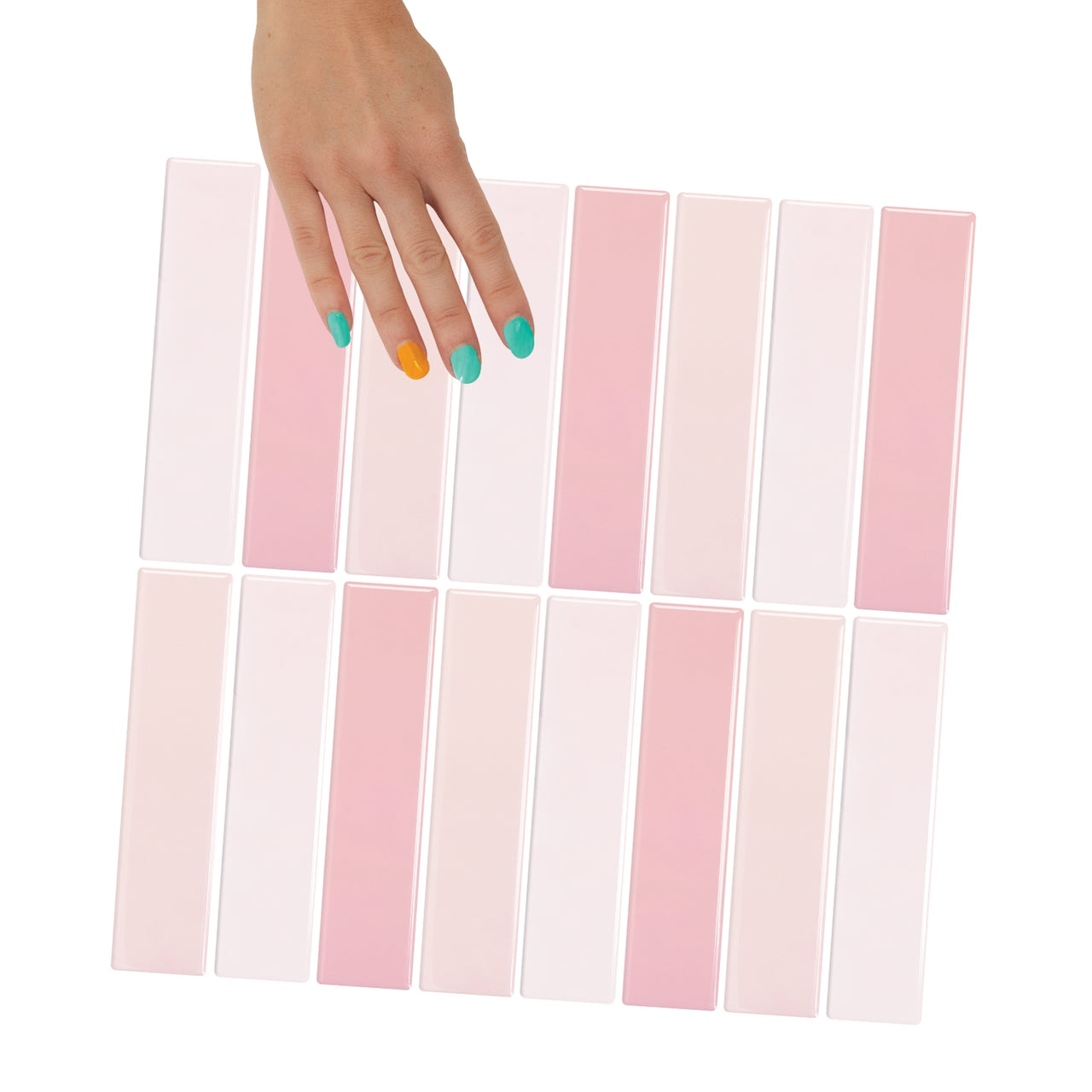 Kit Kat Wall Tile | Pink with White Grout