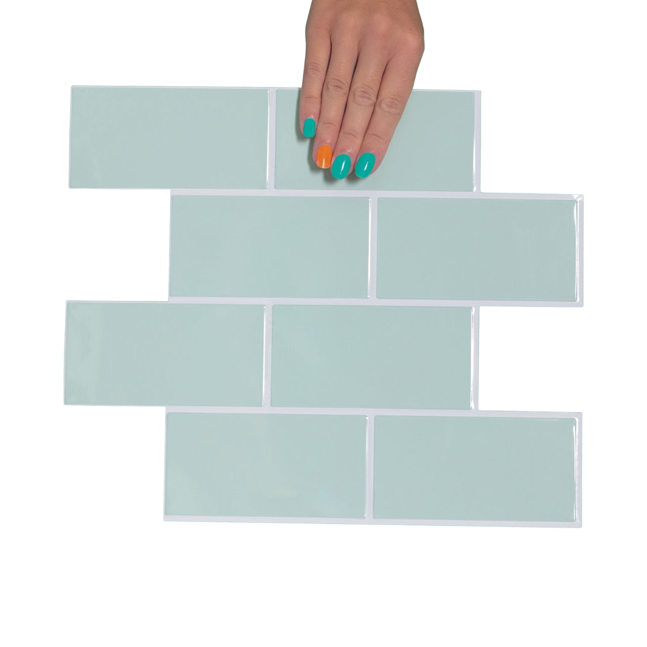 Subway Wall Tile | Mint Green with White Grout