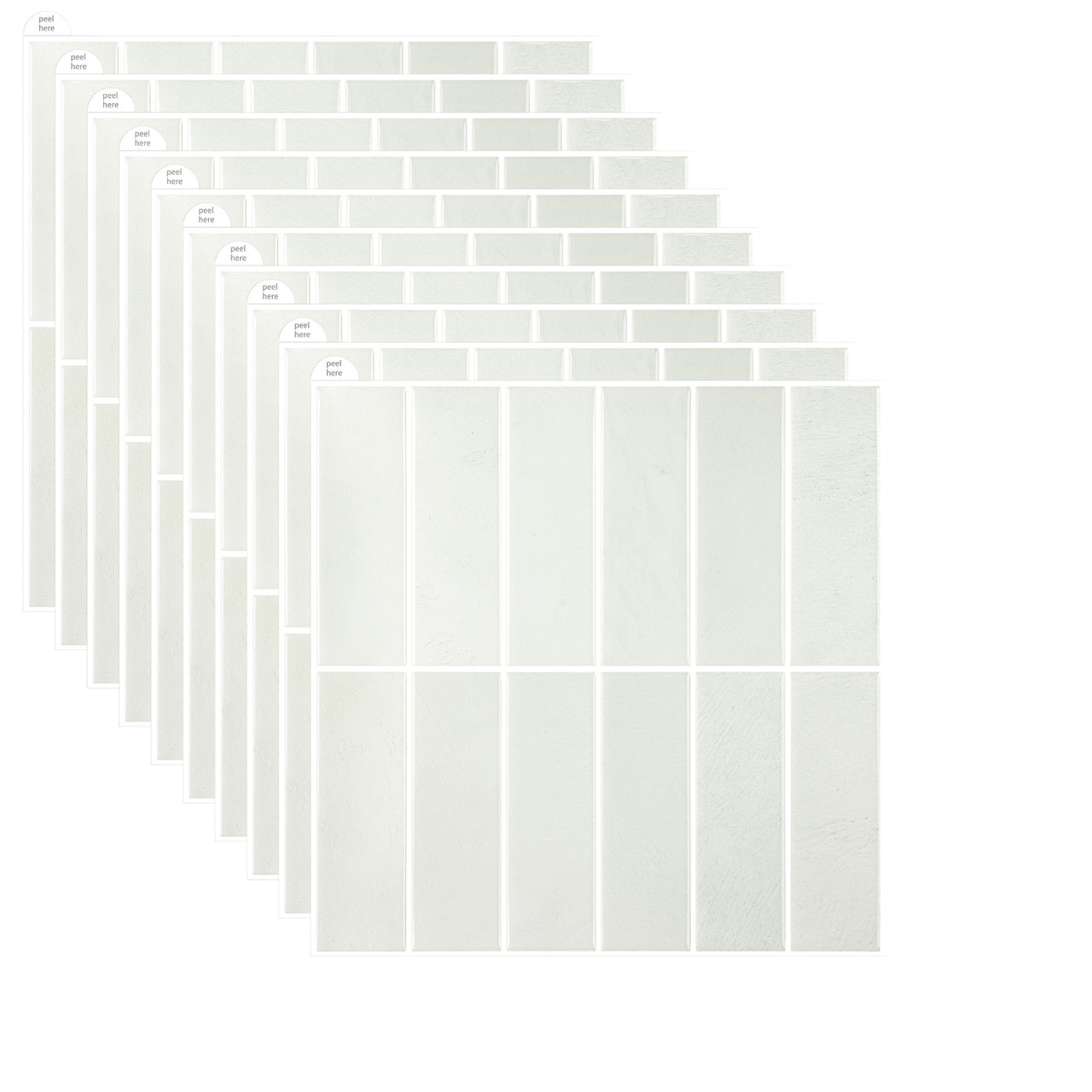 10 pack of off white peel and stick stacked subway tiles