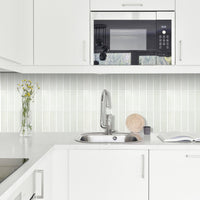 Thumbnail for Off white stacked subway tile in kitchen