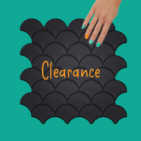 Thumbnail for Oriental fan black matte tiles clearance