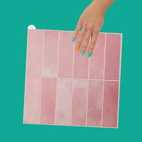 Thumbnail for Stacked Subway Wall Tile | Pink with Pink Grout