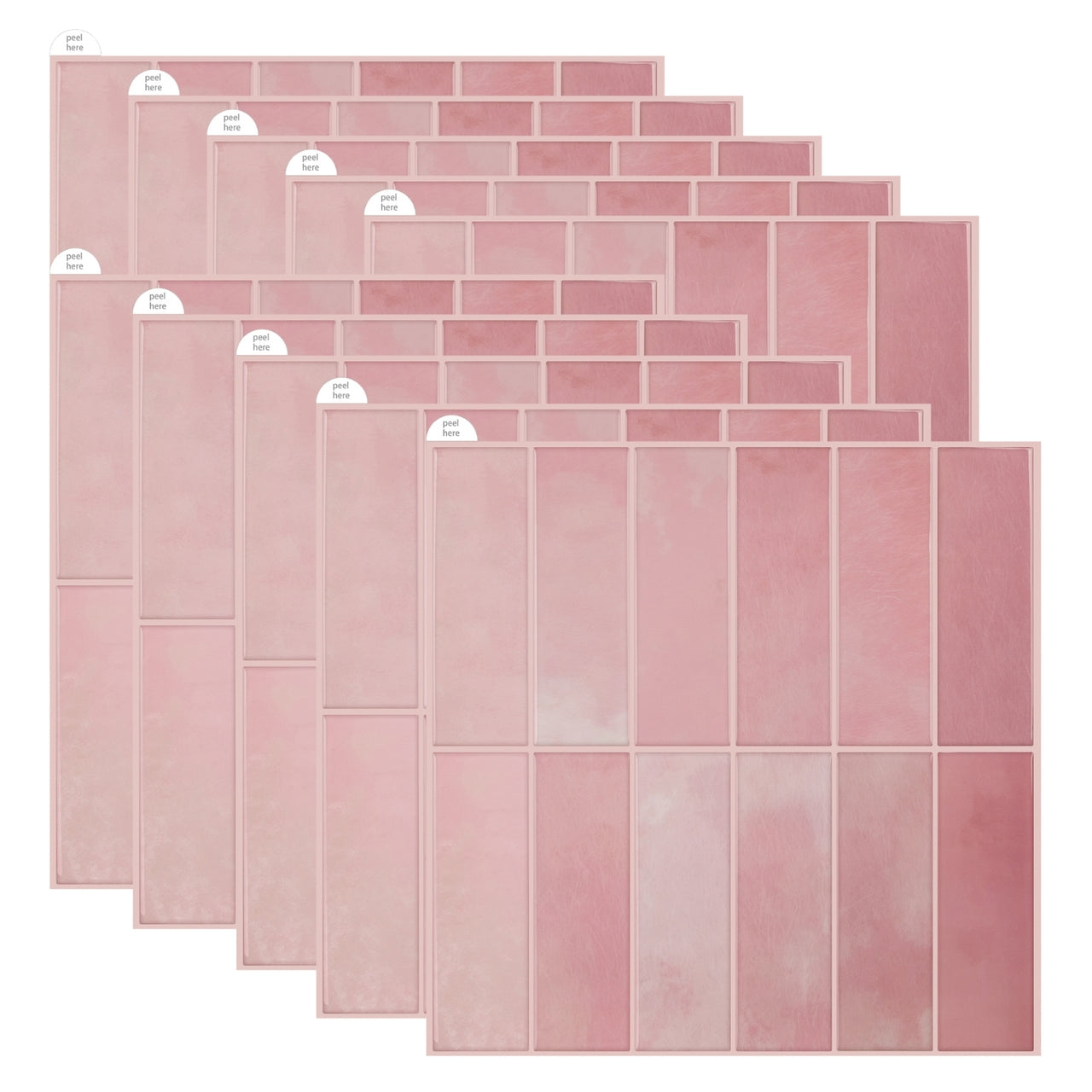 Stacked Subway Wall Tile | Pink with Pink Grout