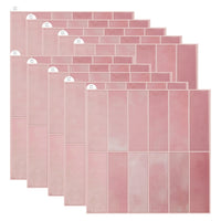 Thumbnail for Stacked Subway Wall Tile | Pink with Pink Grout