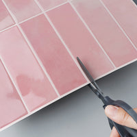 Thumbnail for Stacked Subway Wall Tile | Pink with Pink Grout