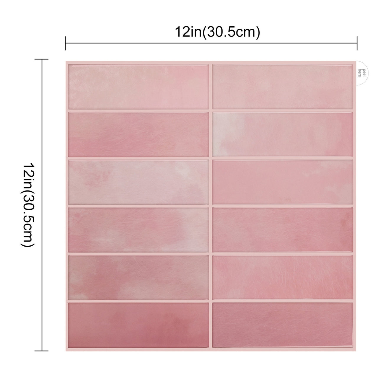 Stacked Subway Wall Tile | Pink with Pink Grout