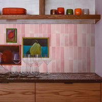 Thumbnail for Stacked Subway Wall Tile | Pink with Pink Grout