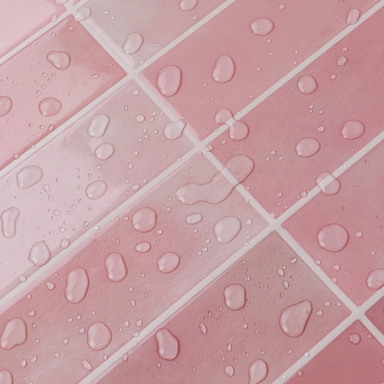 Stacked Subway Wall Tile | Pink with Pink Grout