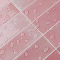 Thumbnail for Stacked Subway Wall Tile | Pink with Pink Grout