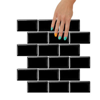 Thumbnail for Subway Wall Tile Classic | Black with Soft Grey Grout