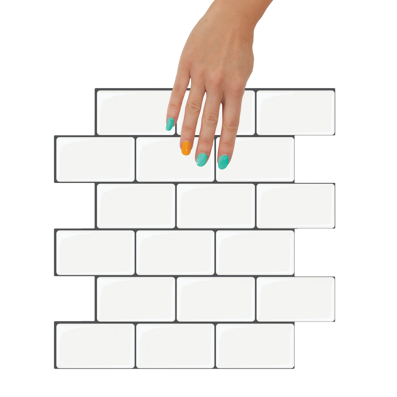Subway Wall Tile Classic | White with Almost Black Grout