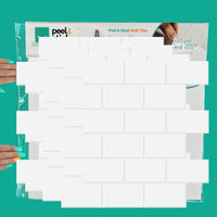 Thumbnail for 4-pack of self-adhesive classic white subway wall tiles with white grout