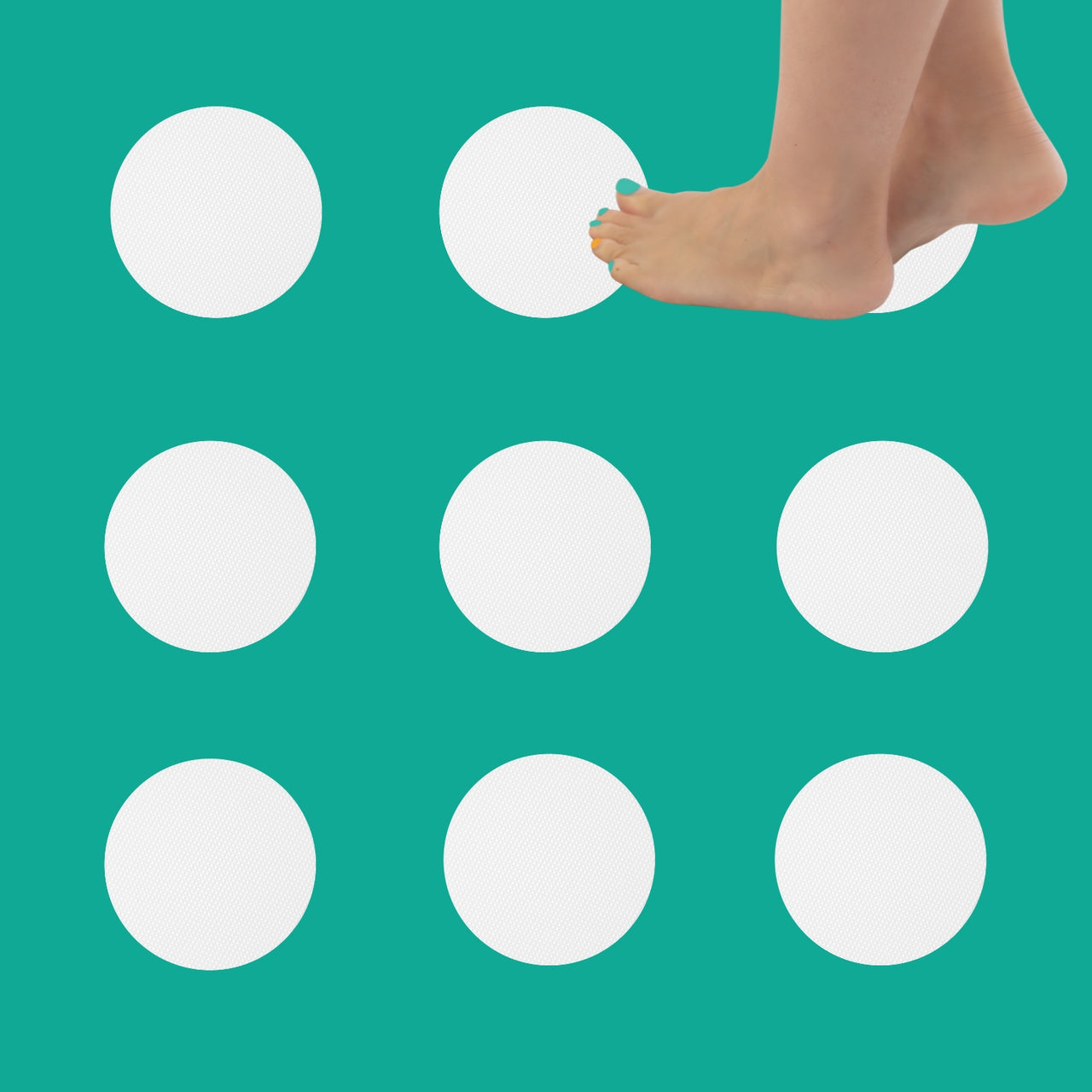 White anti slip grip sticker dots that are self-adhesive for slippery floor