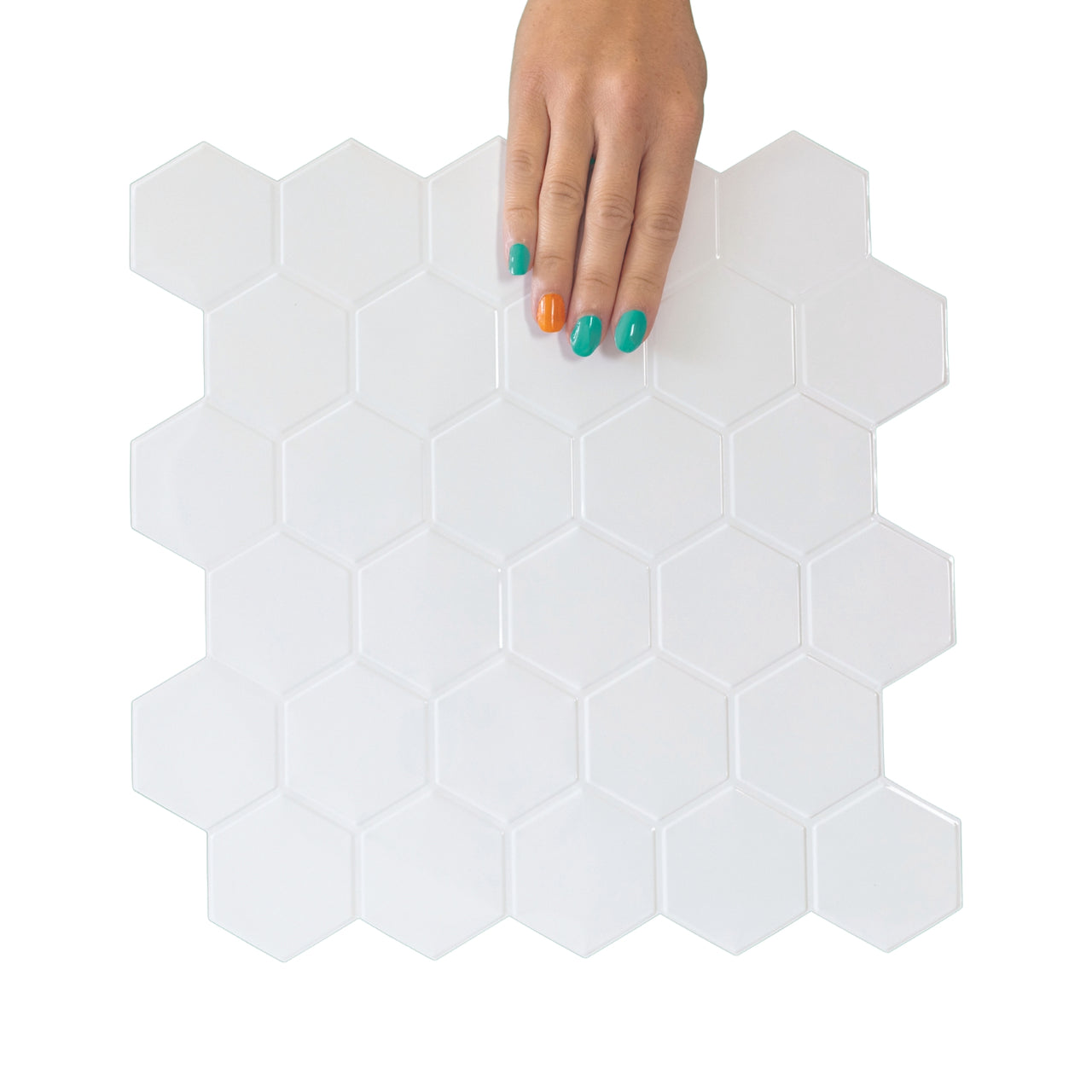 Hexagon Wall Tile | White with White Grout