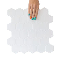 Thumbnail for Hexagon Wall Tile | White with White Grout