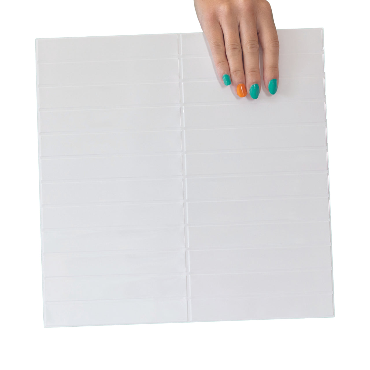 Kit Kat Wall Tile | White with White Grout