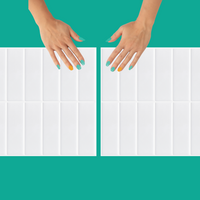 Thumbnail for White stacked subway tiles peel and stick