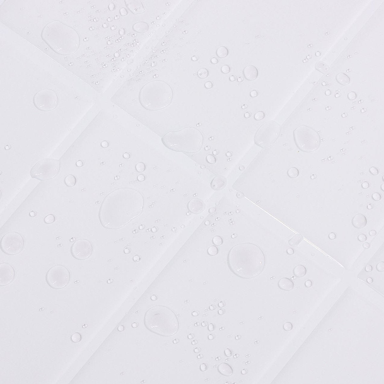 Peel & Stick Stacked Subway Vinyl Wall Tile White with White Grout