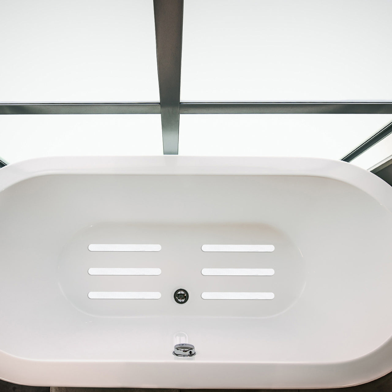 White anti slip grip in bath tub
