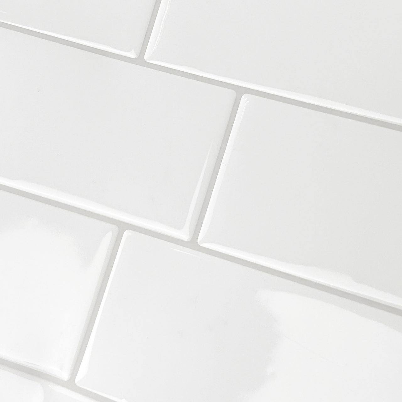 Subway Wall Tile | White with Grey Grout