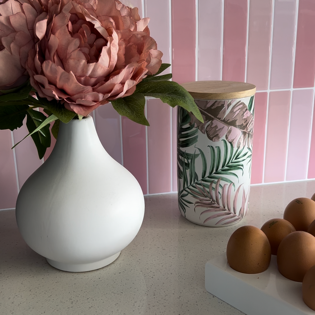 pink kit kat tiles peel and stick in kitchen