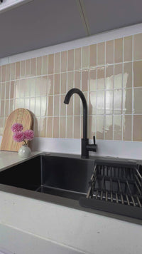 Stacked Subway Wall Tile | Cream with White Grout