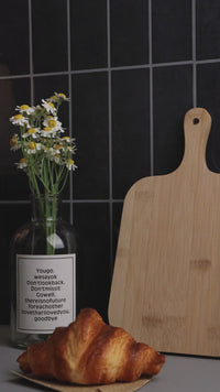 Video of dark grey stacked subway peel and stick tiles