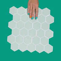 Thumbnail for Mint green hexagon tile with white grout