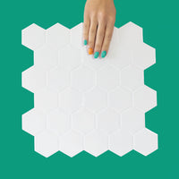 Thumbnail for white hexagon tile with white grout